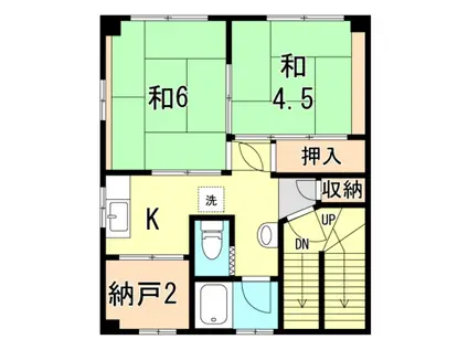 木下マンション(2SK/3階)の間取り写真