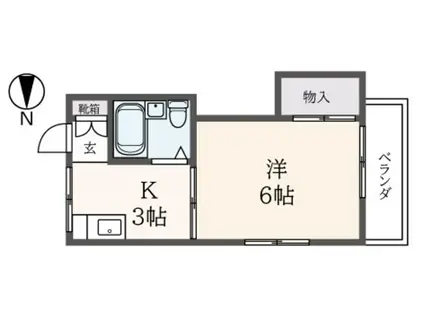 第2コーポヒジカタ(1K/2階)の間取り写真