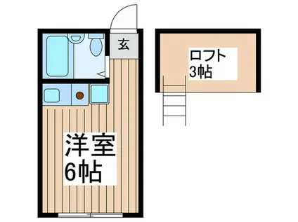 シャトウ和光A(ワンルーム/1階)の間取り写真