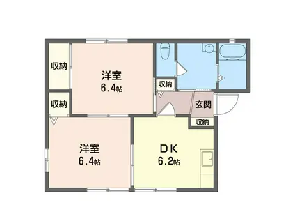 リヴェール(2DK/1階)の間取り写真