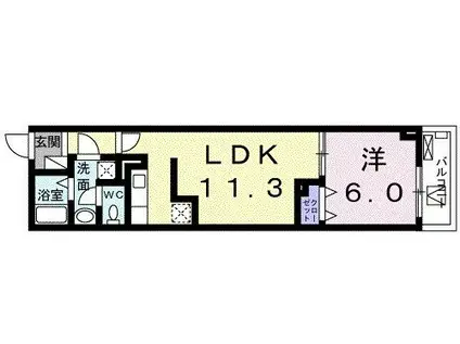 フェリーチェ・ヴィータ(1LDK/10階)の間取り写真