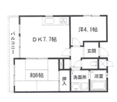 ラ・メール大塩(2DK/1階)の間取り写真