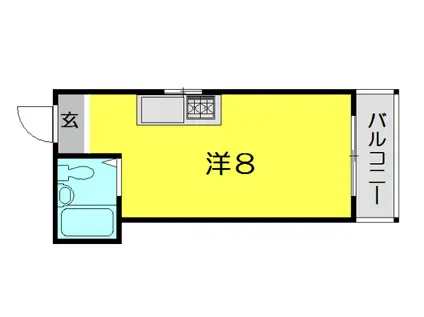 ドルチェ ウエスト(ワンルーム/3階)の間取り写真