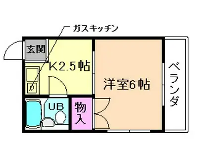 トマトハイツ(1K/4階)の間取り写真