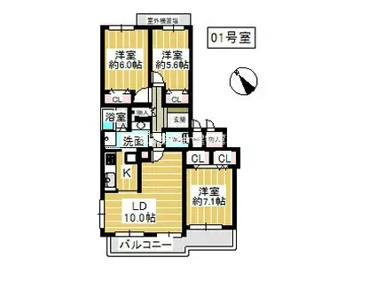 ハウス帝塚山(3LDK/3階)の間取り写真