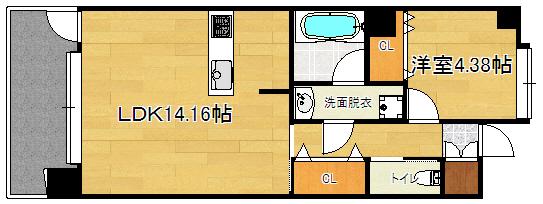TSUBAKI(1LDK/9階)の間取り写真