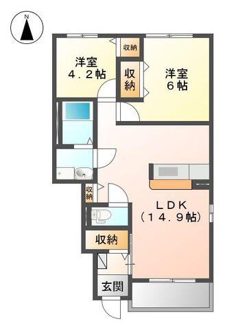 プラムガーデン(2LDK/1階)の間取り写真
