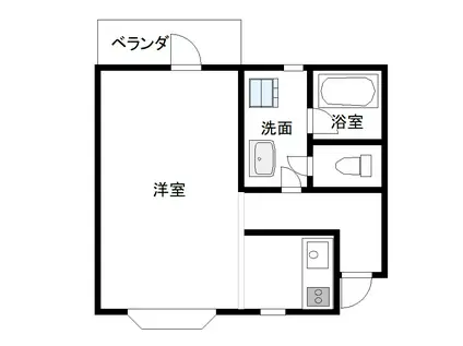 横山マンションII(ワンルーム/1階)の間取り写真