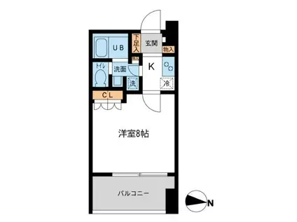 サンフル押上I(1K/3階)の間取り写真