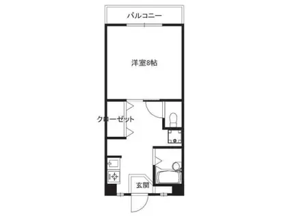 プラーフ湊川(1K/3階)の間取り写真