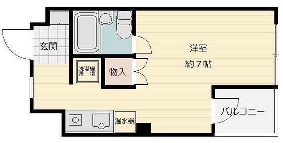 ノーブルハイツ鹿田(ワンルーム/5階)の間取り写真