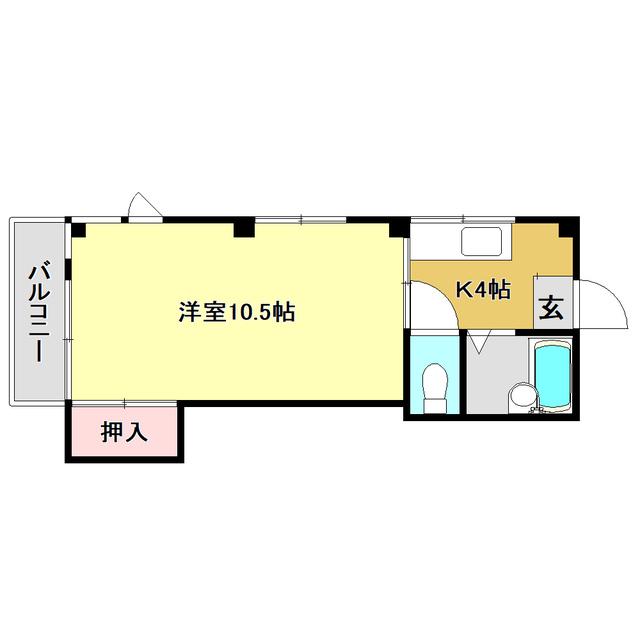 ハイツ15(1K/2階)の間取り写真