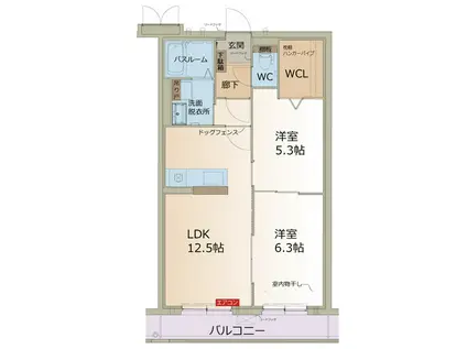 カーサ デルソーレ(2LDK/1階)の間取り写真