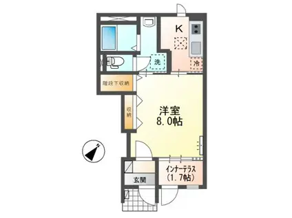 水戸市双葉台アパート工事(1K/1階)の間取り写真