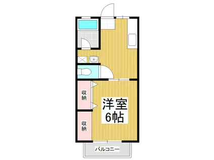 サンハイツ塚間B棟(1DK/1階)の間取り写真