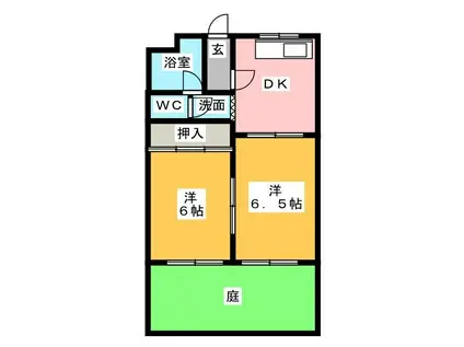 メゾンルミエール(2DK/1階)の間取り写真