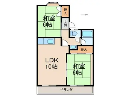 セジュール西浜(2LDK/2階)の間取り写真