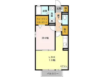 サンスクエア(1LDK/2階)の間取り写真