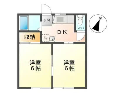 川辺町マンション(2K/2階)の間取り写真
