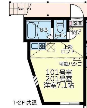 ユナイト石川町マルシュ(ワンルーム/2階)の間取り写真