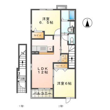 レクサス共栄 A(2LDK/2階)の間取り写真