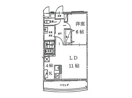 ローレル・コート西川原(1LDK/1階)の間取り写真