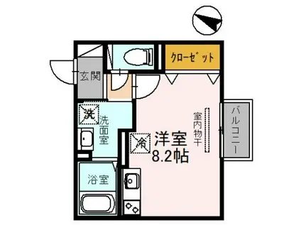 グランディール・M(ワンルーム/2階)の間取り写真