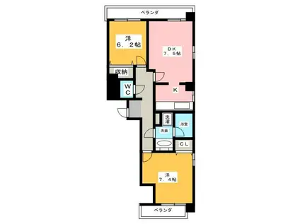 ウィルテラス南大塚(2LDK/5階)の間取り写真