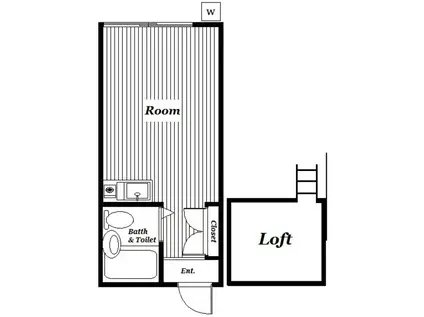 カルタス21日吉(ワンルーム/1階)の間取り写真