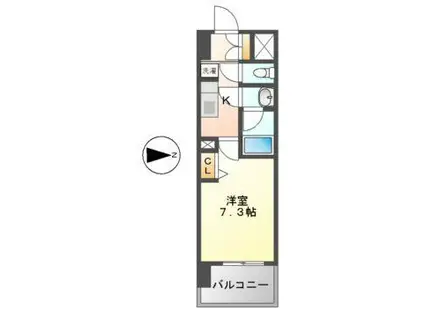 LA DOUCEUR山王ラ ドゥセール山王(1K/2階)の間取り写真