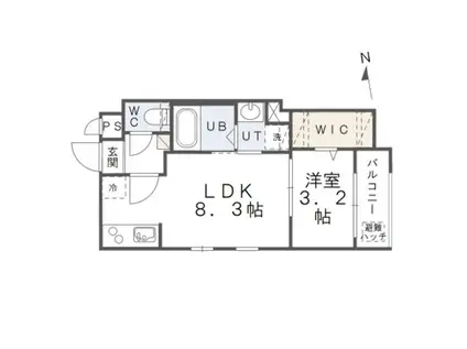 パルティーレ戸畑(1LDK/1階)の間取り写真