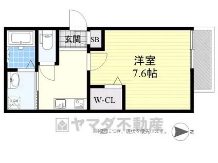 ワコーレヴィータ江坂ウエスト(1K/2階)の間取り写真