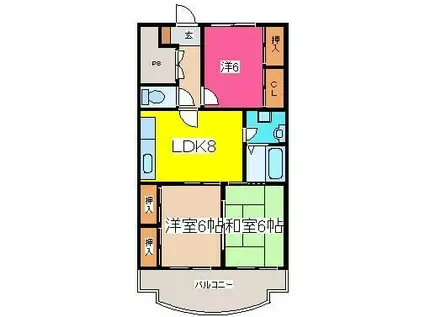 アーバンハイツ(3LDK/5階)の間取り写真