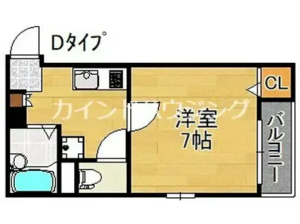 メゾンメテオール(1K/2階)の間取り写真