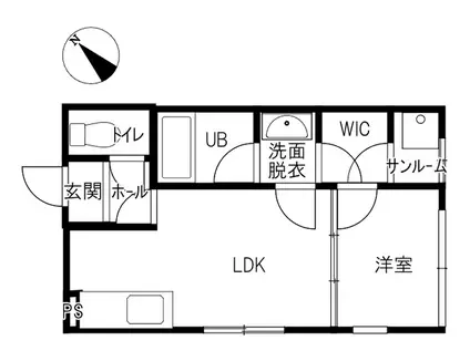 ARLES(1LDK/1階)の間取り写真