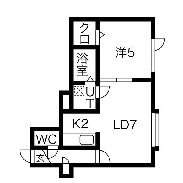エフ・グランツ(1LDK/1階)の間取り写真