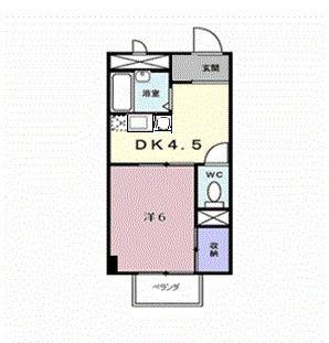 サクセスタウン岸岡B(1DK/2階)の間取り写真