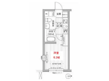 ローレル戸越(1K/2階)の間取り写真