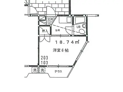 シティファンズ芝久保(1K/1階)の間取り写真