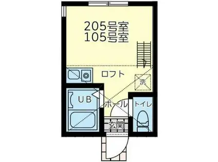 セレシア横浜反町(ワンルーム/2階)の間取り写真