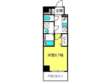 アーバンパーク北浦和(1K/9階)の間取り写真
