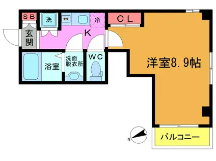 シンシア八番館(1K/3階)の間取り写真