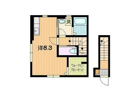 パルテール(ワンルーム/2階)の間取り写真