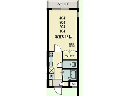 志幸27 DOMINI(1K/3階)の間取り写真