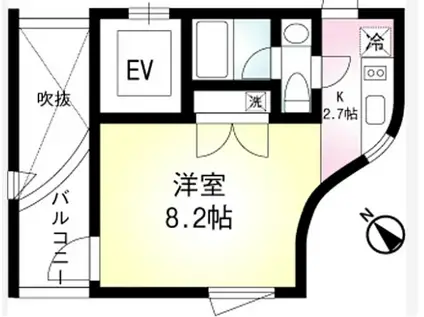 コルテ(1K/4階)の間取り写真