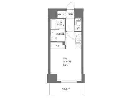 イマーレ富久町(ワンルーム/11階)の間取り写真