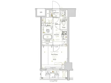 KNOTS大山 ノッツ大山(1K/4階)の間取り写真