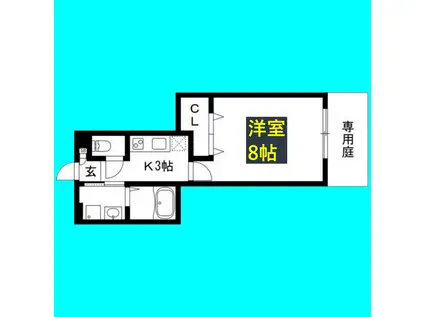 EL VITA(1K/1階)の間取り写真