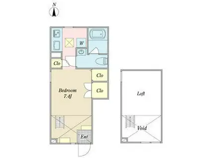 セリングトゥーレ(ワンルーム/1階)の間取り写真