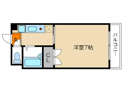 パレドヴァン中村(1K/3階)の間取り写真